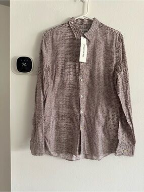 J. Lindeberg Red floral Men's Button-Up Shirt medium